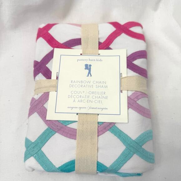 Pottery Barn Kids Rainbow Chain Decorative Sham European Square Sham - Picture 1 of 2